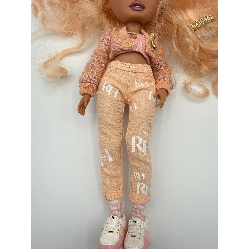 Rainbow High Georgia Bloom Fashion Doll 11 In Peach Curly Hair Outfit Shoes